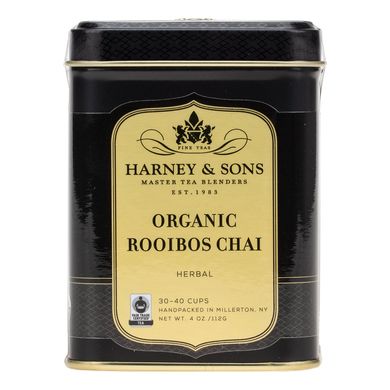 Органічний чай ройбуш, трав'яний чай, Organic Rooibos Chai, Herbal Tea, Harney & Sons, 112 г