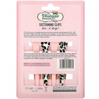 Clips for sectioning, pink, Sectioning Clips, Pink, The Vintage Cosmetic Co., 4 clips