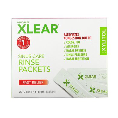 Пакетікм Sinus Care Solution, швидке полегшення, Xlear, 20 штук, 6 г кожен