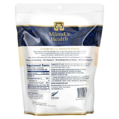 Lozenges with Manuka honey lemon flavor