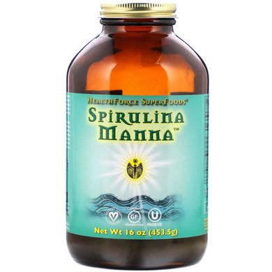 Спіруліна Manna, кращий в природі сухий білок, HealthForce Superfoods, 453,5 г