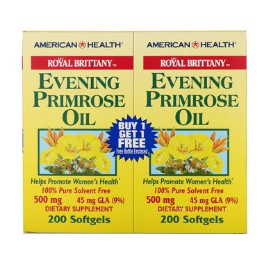 Масло вечірньої примули American Health (Evening primrose oil) 500 мг 400 капсул