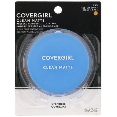 Компактна пудра, відтінок 535 «Середній світлий», Clean Matte, Covergirl, 10 г (0,35 унції)