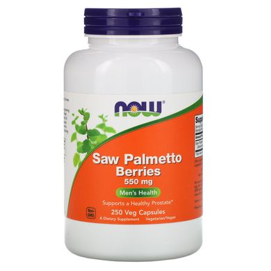 Со Пальметто Now Foods (Saw Palmetto Berries) 550 мг 250 вегетаріанських капсул