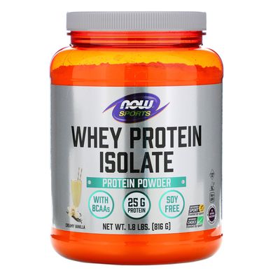 Ізолят сироваткового протеїну ваніль Now Foods (Whey Protein Isolate Sports) 816 г