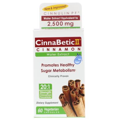 CinnaBetic II, водний екстракт кориці, Hero Nutritional Products, 60 вегетаріанських капсул
