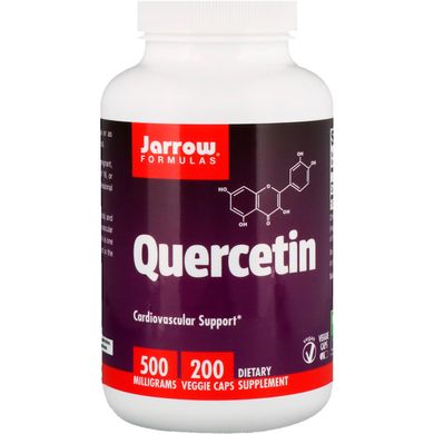 Кверцетин, Quercetin, For Cardiovascular Support, Jarrow Formulas, 500 мг, 200 овощных капсул купить в Киеве и Украине