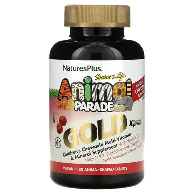 Мультивітаміни для дітей Nature's Plus (Animal Parade Gold) 120 жувальних таблеток зі смаком вишні