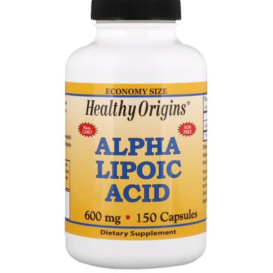 Альфа-ліпоєва кислота Healthy Origins (Alpha-lipoic acid) 600 мг 150 капсул