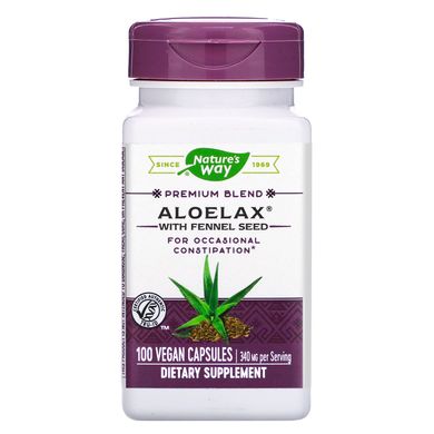 Алое вера з фенхелем Nature's Way (Aloelax with Fennel Seed) 340 мг 100 капсул