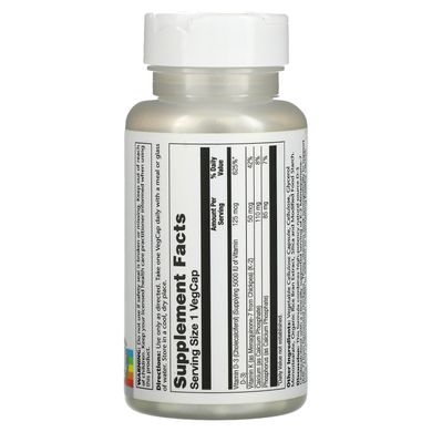 Вітамін Д3 і К2 Solaray (Vitamin D-3 & K-2) 5000 МО / 50 мкг 120 капсул