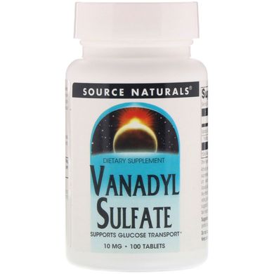 Ванадил сульфат Source Naturals (Vanadyl Sulfate) 10 мг 100 таблеток