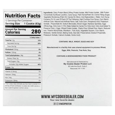 My Cookie Dealer Protein, протеїнове печиво, іменний торт, 12 шт. по 63 г (2,2 унції)