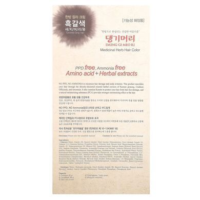 Hair dye with medicinal herbs, dark chestnut shade, Daeng Gi Meo Ri, Doori Cosmetics, 1 set.