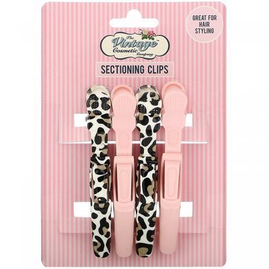 Clips for sectioning, pink, Sectioning Clips, Pink, The Vintage Cosmetic Co., 4 clips
