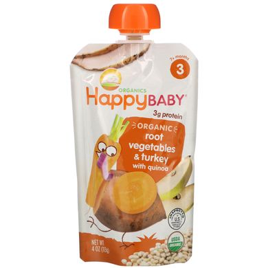 Дитяче харчування "ситні страви" Happy Family Organics (Inc. Happy Baby Super Salmon Stage 3) 113 г