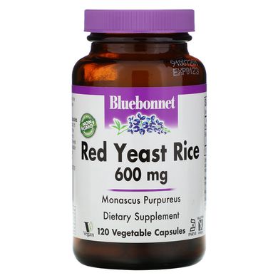 Червоний дріжджовий рис Bluebonnet Nutrition (Red Yeast Rice) 600 мг 120 капсул