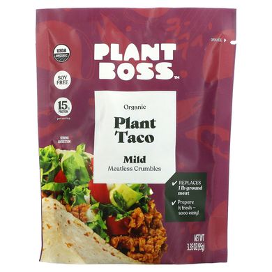 Plant Boss, Органічні рослинні крихти з тако без м'яса, м'які, 3,35 унції (95 г)