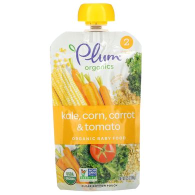 Дитяче пюре з капусти кукурудзи киноа Plum Organics (Kale Sweet Corn Quinoa) 99 г