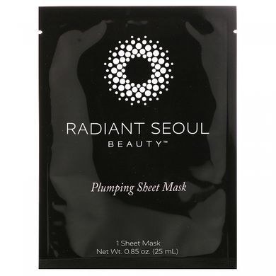 Пухка листова маска, Plumping Sheet Mask, 5 листових масок, Radiant Seoul, 0,85 унції (25 мл) кожна