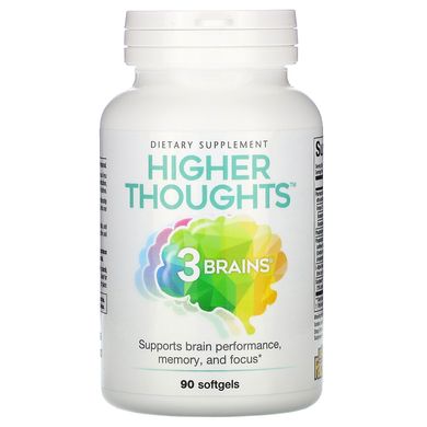 Вітаміни для мозку, 3 Brains, Higher Thoughts, Natural Factors, 90 м'яких капсул