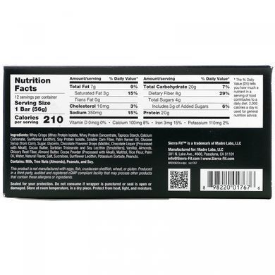 Sierra Fit, protein chips, bars with chocolate chips, 12 bars, 56 g (1.98 oz) each.