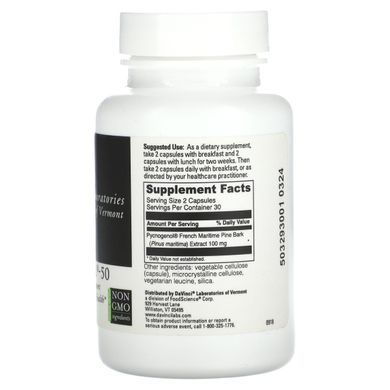 DaVinci Laboratories of Vermont, Pycnogenol-50 , 50 mg , 60 Capsules купить в Киеве и Украине