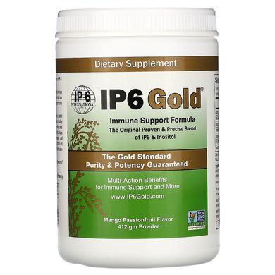 IP6 Gold, Формула для підтримки імунітету, Смак тропічних фруктів, Порошок, IP6 International, 414 г
