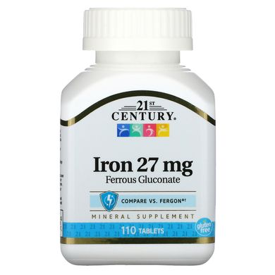 Железо 21st Century (High-Potency Iron) 27 мг 110 таблеток купить в Киеве и Украине