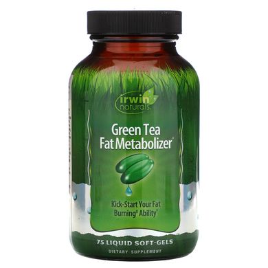 Зелений Чай, Метаболайзер Жирів, Irwin Naturals, 75 рідких гелевих капсул