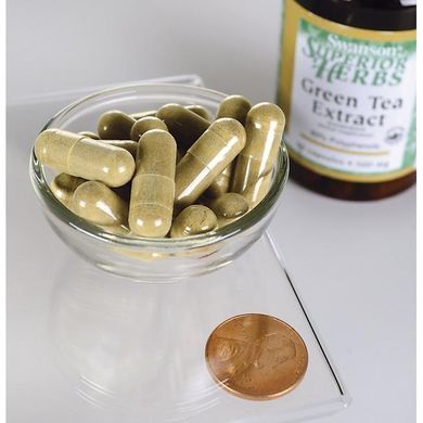 Экстракт Зеленого Чая, Green Tea Extract, Swanson, 500 мг, 60 капсул купить в Киеве и Украине