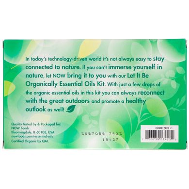 Ефірні олії органічні Now Foods (Essential Oils Kit Let It Be Organically) 4 шт. по 10 мл