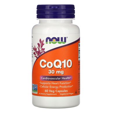 Коензим Q10 Now Foods (CoQ10) 30 мг 60 капсул