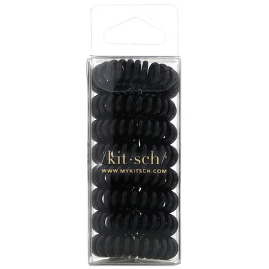 Спиральные резинки для волос, черные, Kitsch, 8 шт. купить в Киеве и Украине