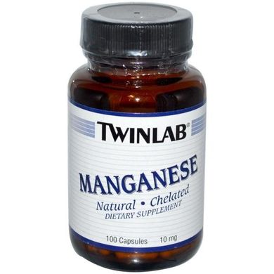 Марганець, 10 мг, Twinlab, 100 капсул