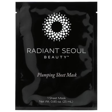 Пухка листова маска, Plumping Sheet Mask, 5 листових масок, Radiant Seoul, 0,85 унції (25 мл) кожна