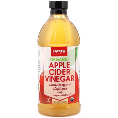 Органічний яблучний оцет, 5% Acidity Apple Cider Vinegar, Jarrow Formulas, 16 рідких унцій (473 мл)