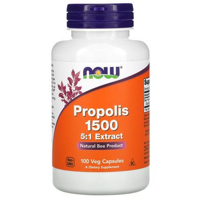 Прополіс 1500 Now Foods (Propolis 1500 5:1 Extract) 300 мг 100 вегетаріанських капсул