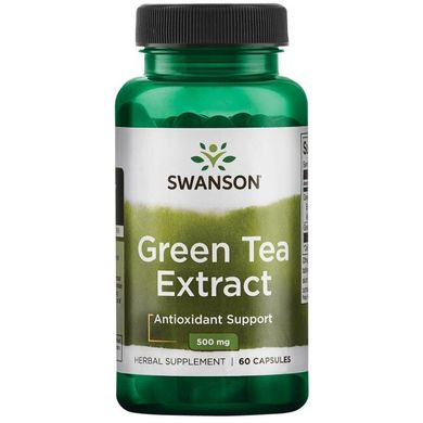 Екстракт зеленого чаю, Green Tea Extract, Swanson, 500 мг, 60 капсул