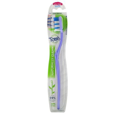 Естественно чистая зубная щетка, мягкая, Naturally Clean Toothbrush, Soft, Tom's of Maine, 1 зубная щетка купить в Киеве и Украине