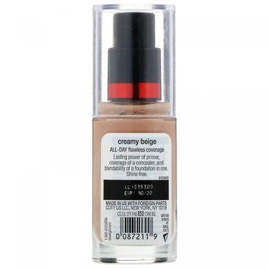 Tonal foundation 3 in 1, shade 850 cream beige, Outlast All-Day Stay Fabulous, Covergirl, 30 ml.