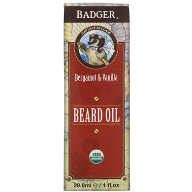 Масло для бороды бергамот и ваниль Badger Company (Beard Oil) 29.6 мл купить в Киеве и Украине