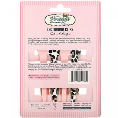 Clips for sectioning, pink, Sectioning Clips, Pink, The Vintage Cosmetic Co., 4 clips