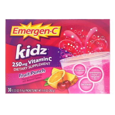 Вітамін С фруктовий пунш для дітей Emergen-C (Kidz) 30 пакетів 276 г