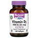 Вітамін Д3, Vitamin D3, Bluebonnet Nutrition, 1000 МО, 100 желатинових капсул фото