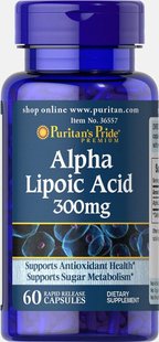 Альфа-липоевая кислота Puritan's Pride (Alpha Lipoic Acid capsules) 300 мг 60 капсул купить в Киеве и Украине