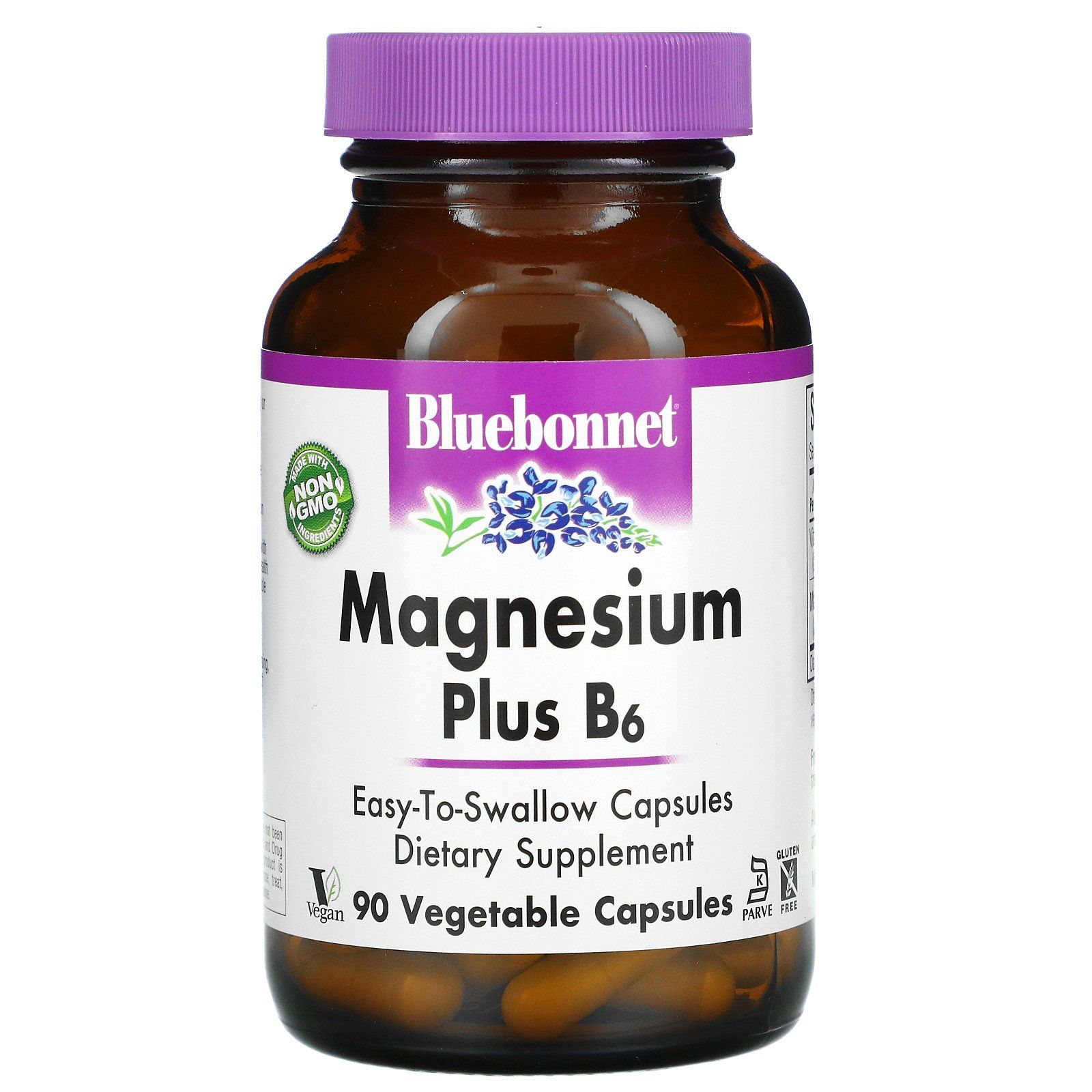 Магний плюс B6 Bluebonnet Nutrition (Magnesium plus B6) 90 капсул .