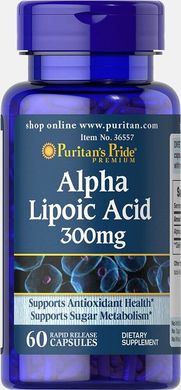Альфа-липоевая кислота Puritan's Pride (Alpha Lipoic Acid capsules) 300 мг 60 капсул купить в Киеве и Украине