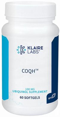 Убіхінол Klaire Labs (Ubiquinol) 100 мг 60 гелевих капсул