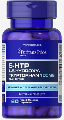 5-гидрокситриптофан быстрого высвобождения Puritan's Pride (5-HTP) 100 мг 60 капсул купить в Киеве и Украине